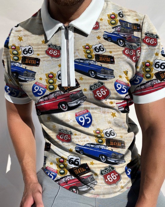 Men's printed short sleeve shirt HE1306-04-04