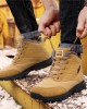 Men Warm Lined Solid Color Non Slip Lace Up Snow Boots