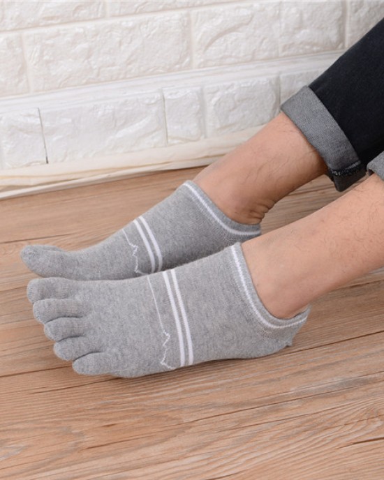 Men Summer Cotton Causal Short Socks Deodorant Sweat Five Toe Socks